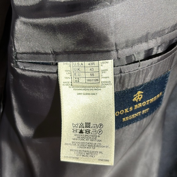 Brooks Brothers Regent Fit Navy Blue Blazer 43R - Picture 4 of 6